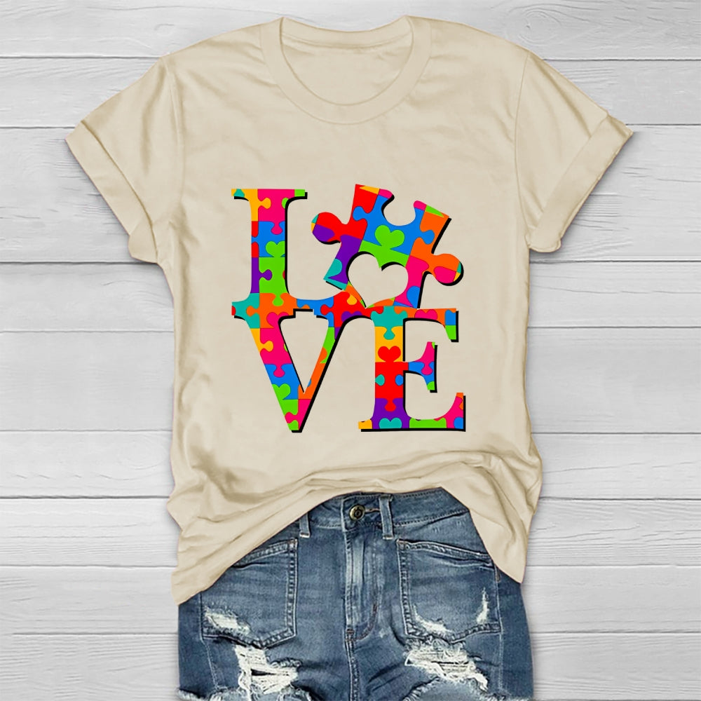 Love Puzzle Letters Healthwear T-shirt