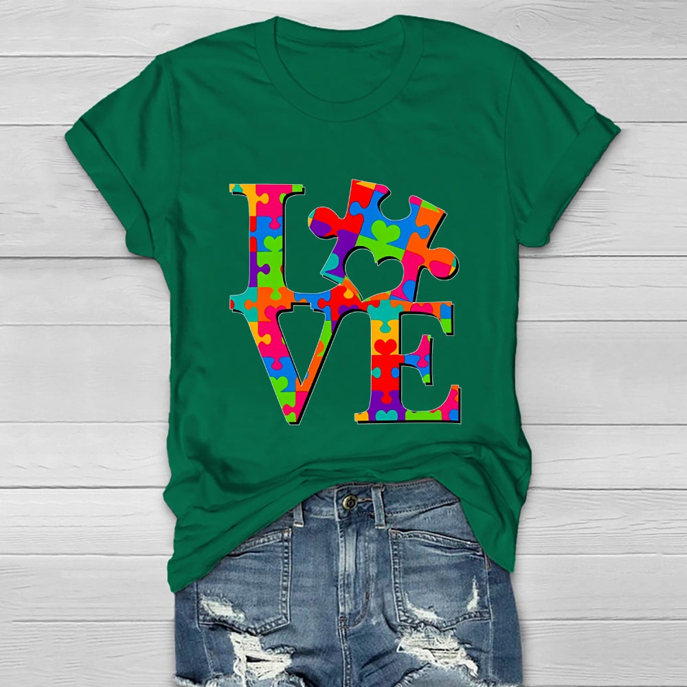 Love Puzzle Letters Healthwear T-shirt