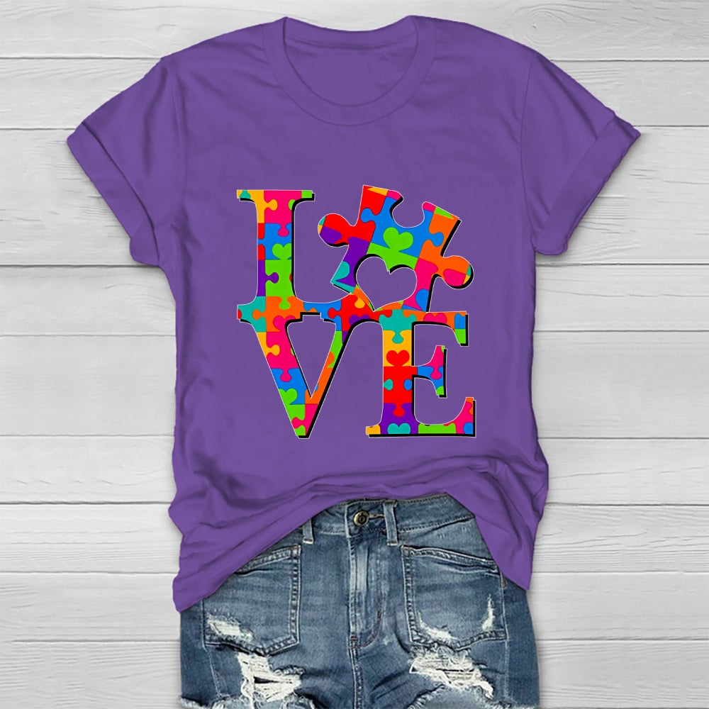 Love Puzzle Letters Healthwear T-shirt