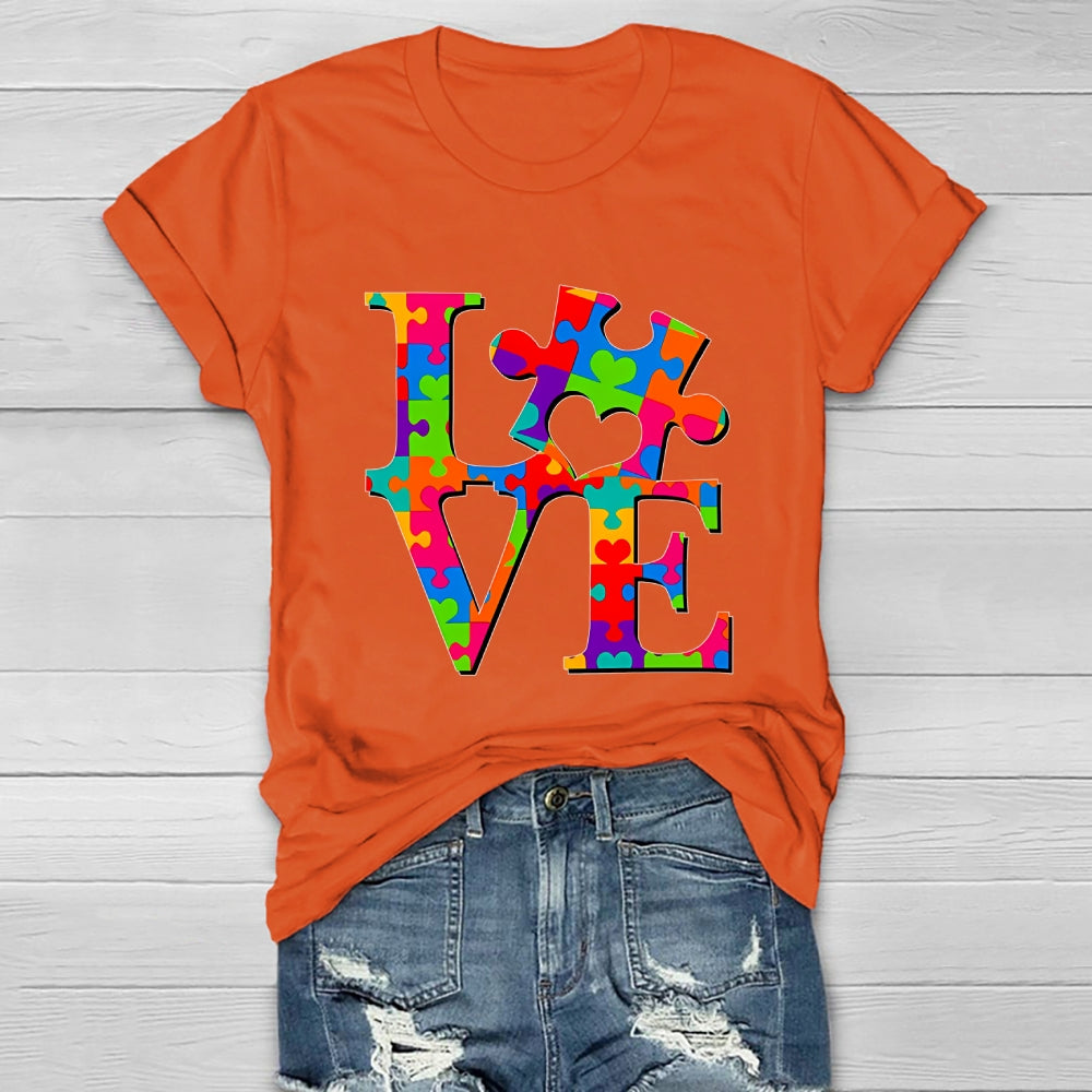 Love Puzzle Letters Healthwear T-shirt