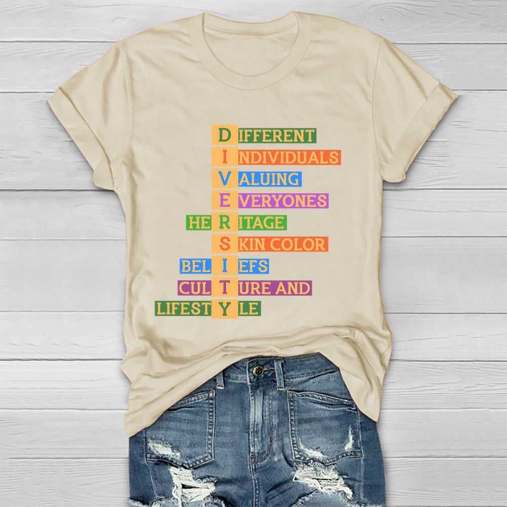 Diversity Different  Individuals Valuing Healthwear T-shirt