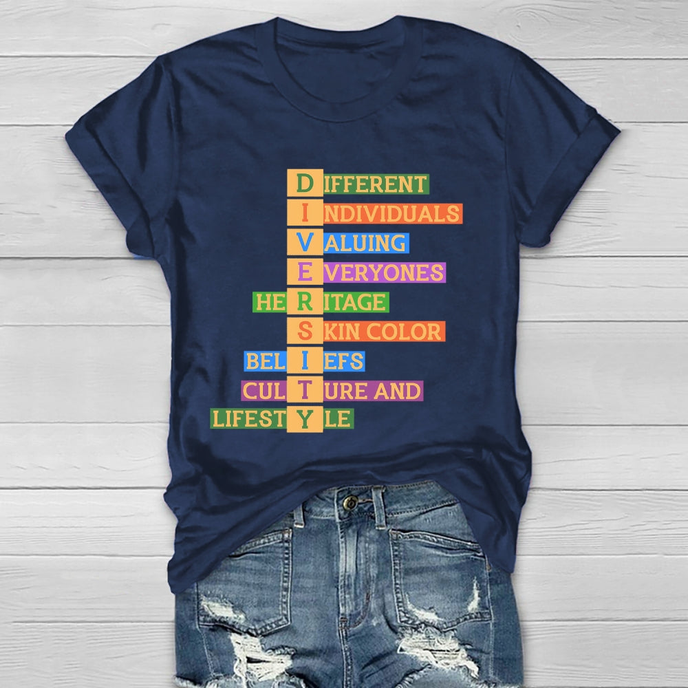 Diversity Different  Individuals Valuing Healthwear T-shirt