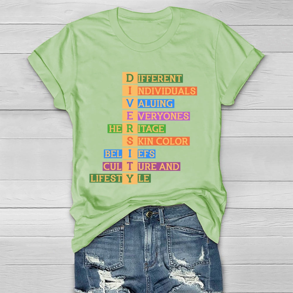 Diversity Different  Individuals Valuing Healthwear T-shirt