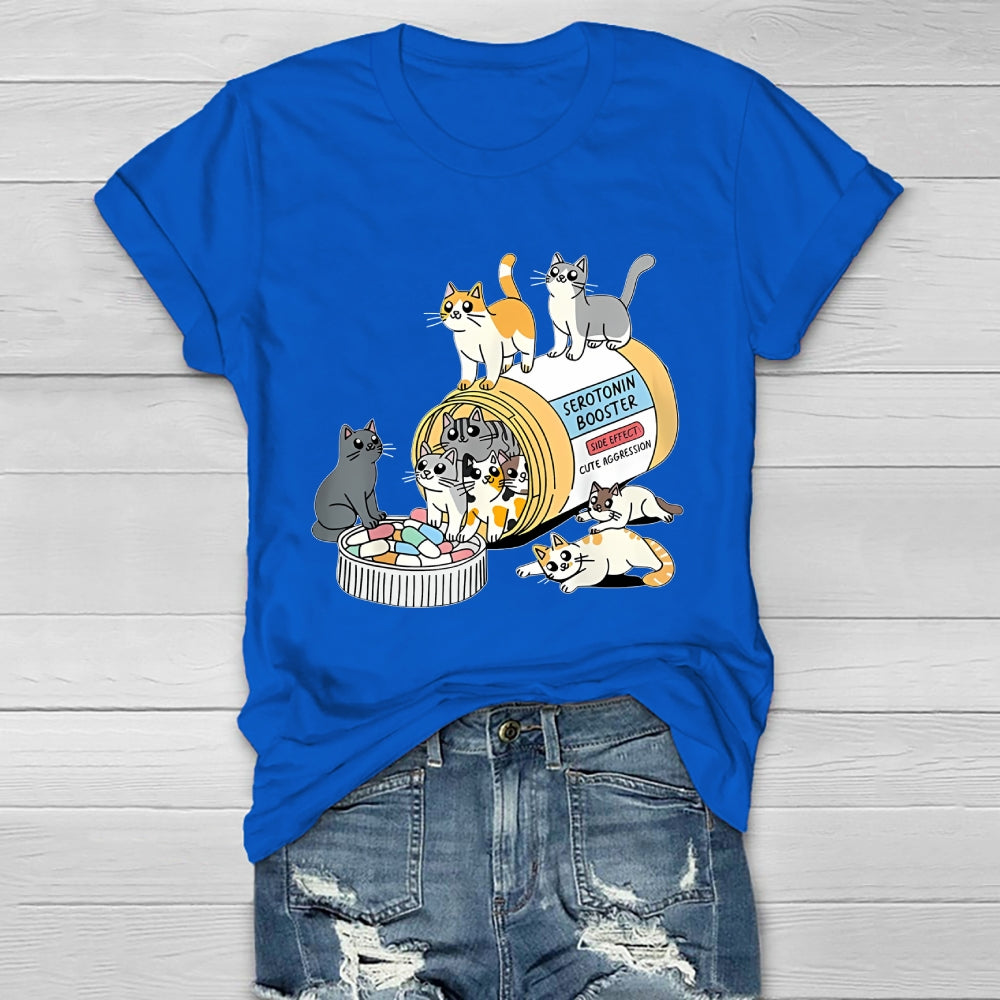 Serotonin Booster Cat Antidepressant Mental Health Healthwear T-shirt