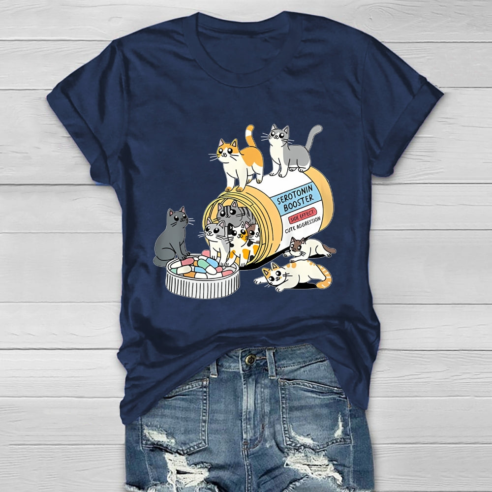 Serotonin Booster Cat Antidepressant Mental Health Healthwear T-shirt