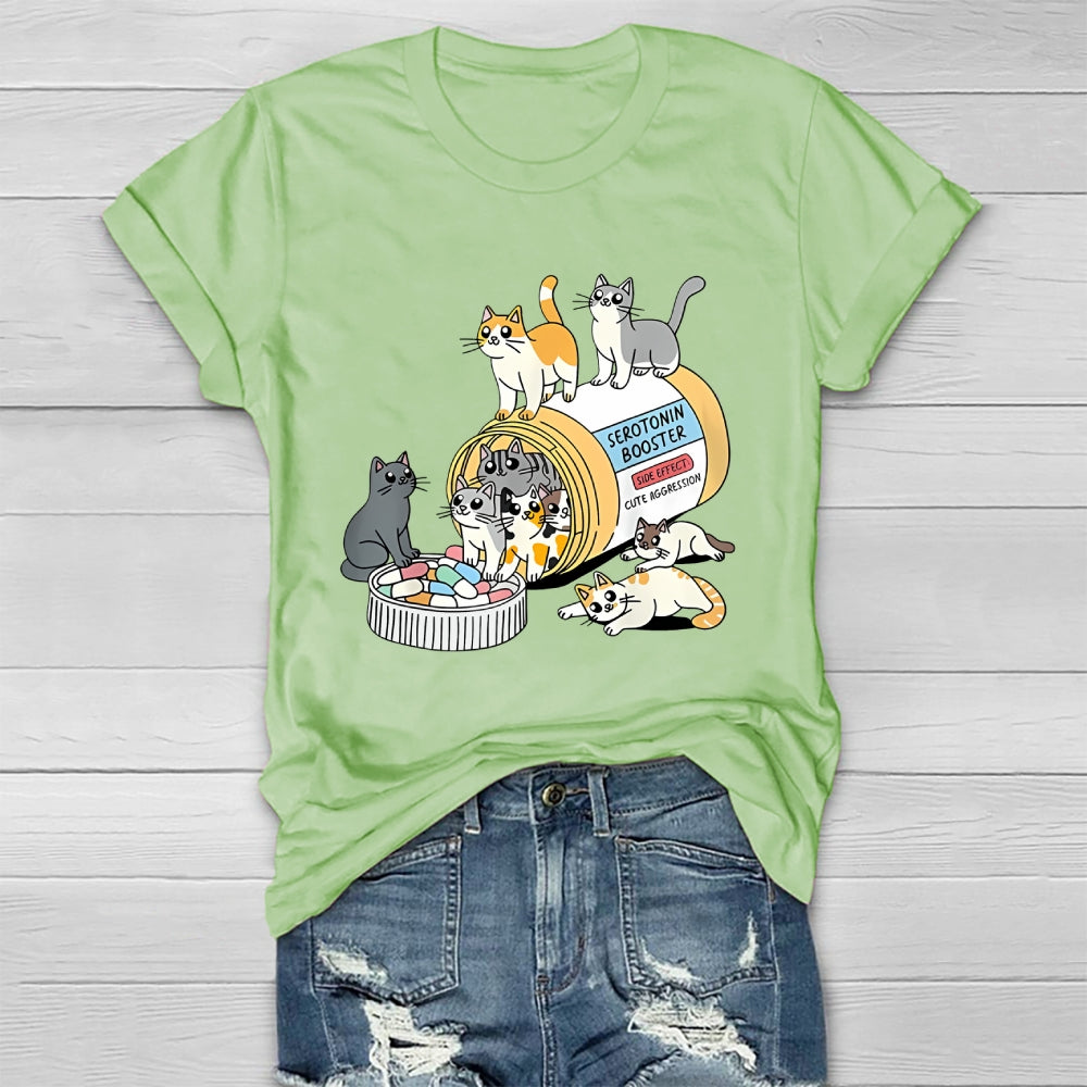 Serotonin Booster Cat Antidepressant Mental Health Healthwear T-shirt