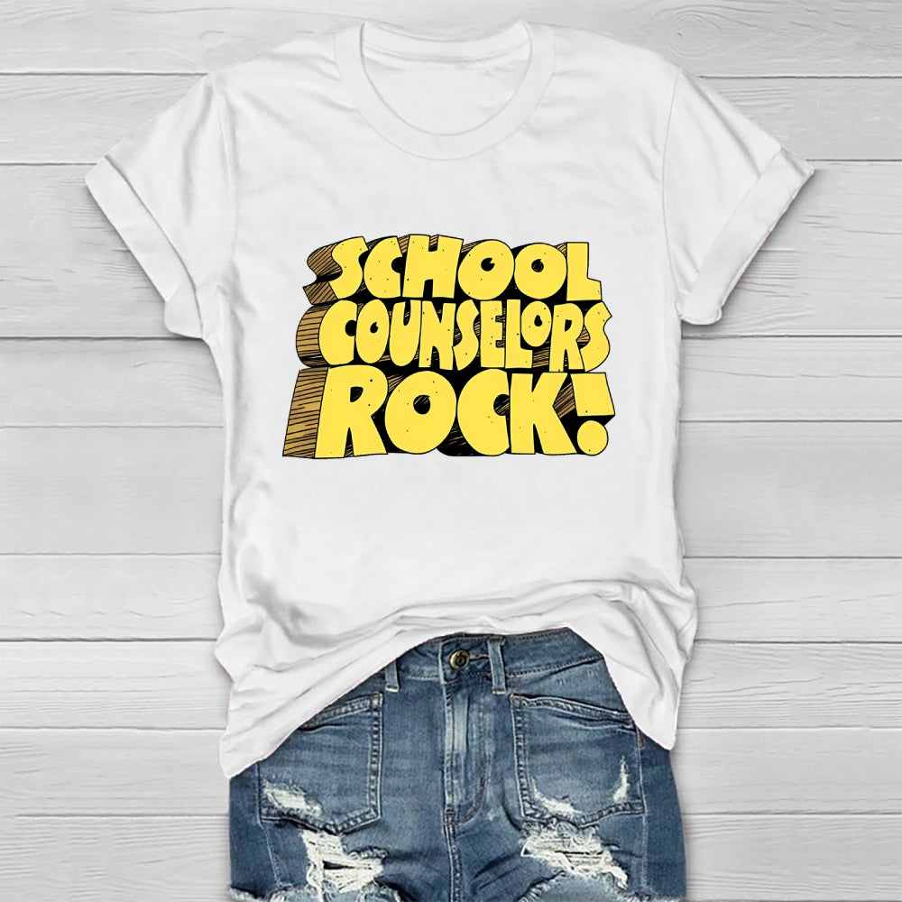 School Counselor Rock Healthwear T-shirt