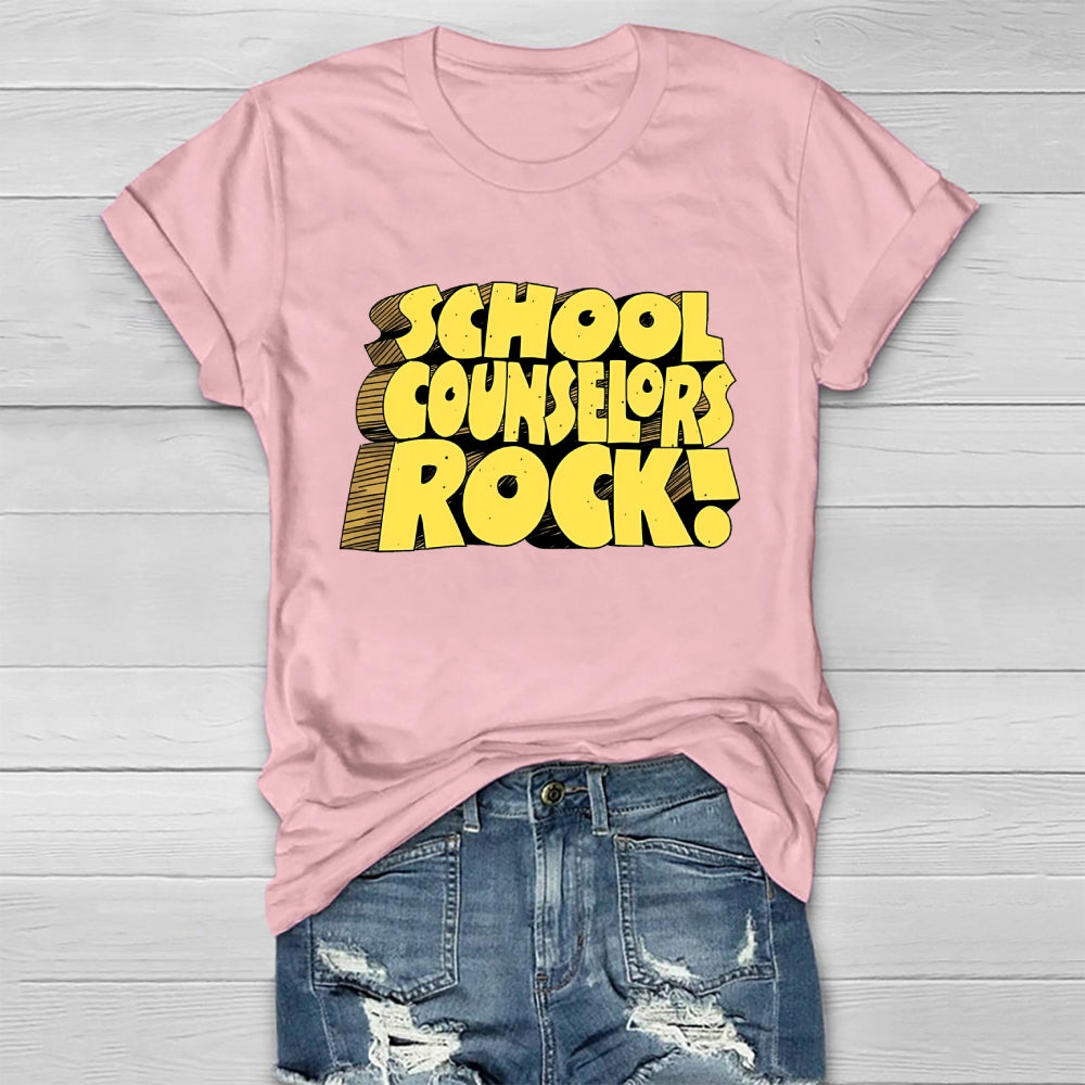 School Counselor Rock Healthwear T-shirt