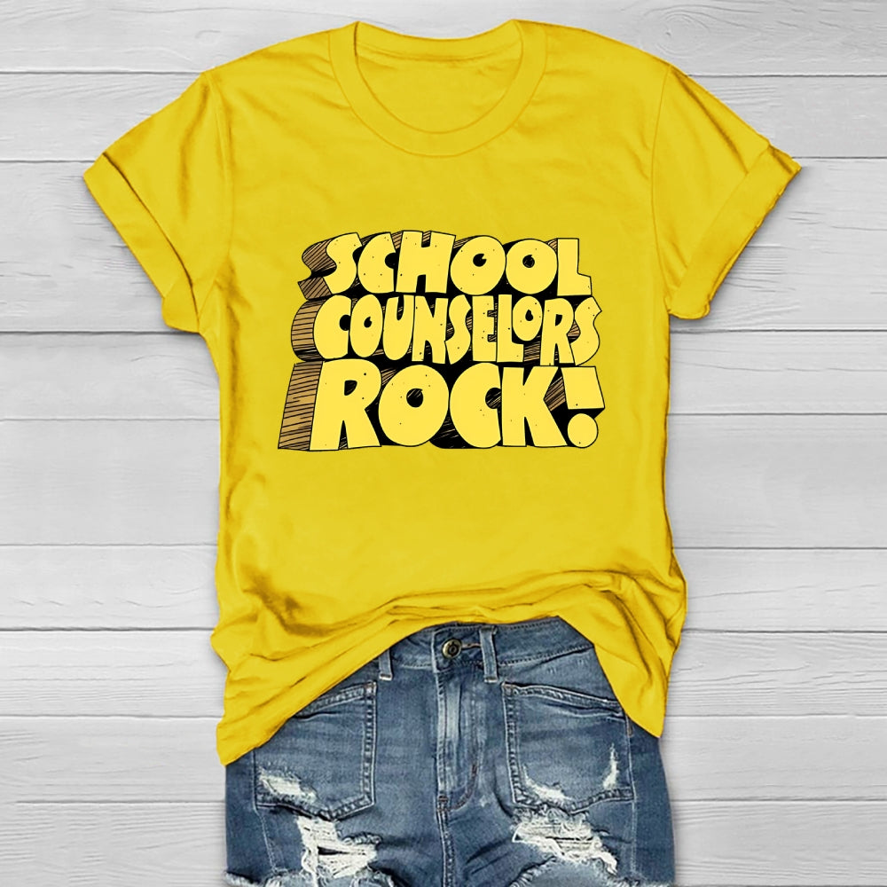 School Counselor Rock Healthwear T-shirt