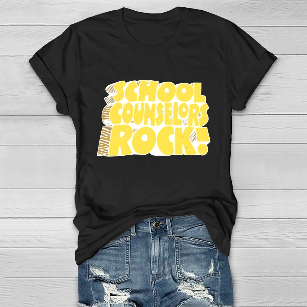 School Counselor Rock Healthwear T-shirt