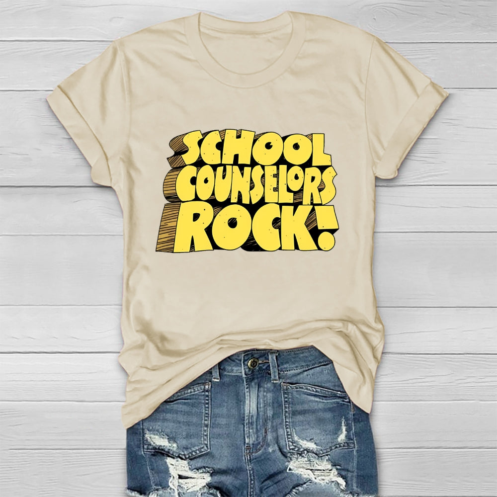 School Counselor Rock Healthwear T-shirt
