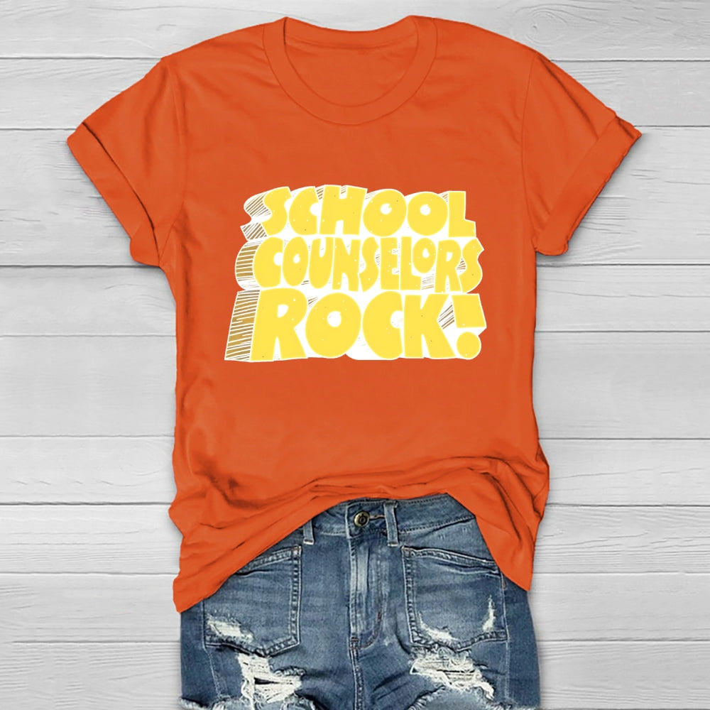 School Counselor Rock Healthwear T-shirt