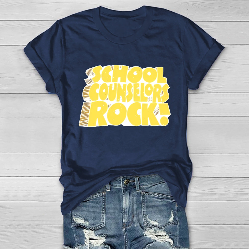 School Counselor Rock Healthwear T-shirt