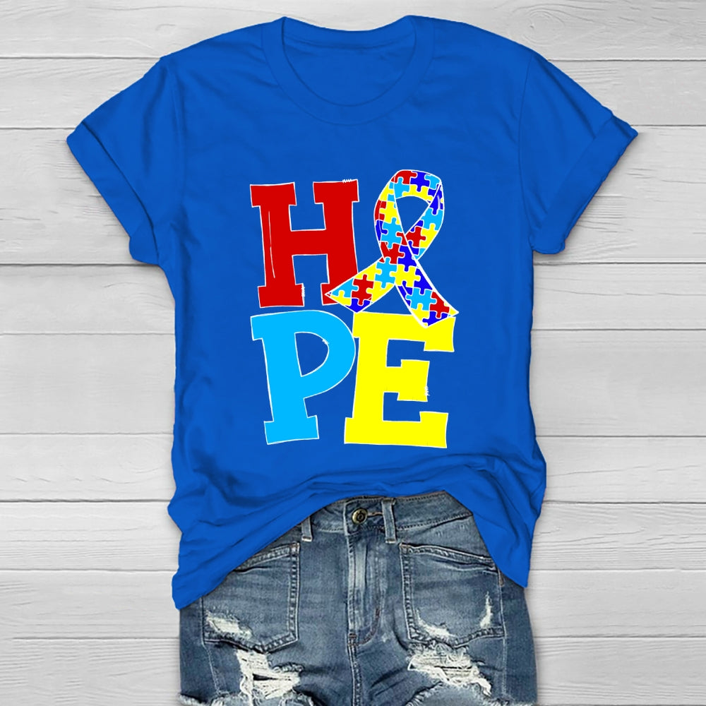 Hope Puzzle Ribbon Healthwear T-shirt