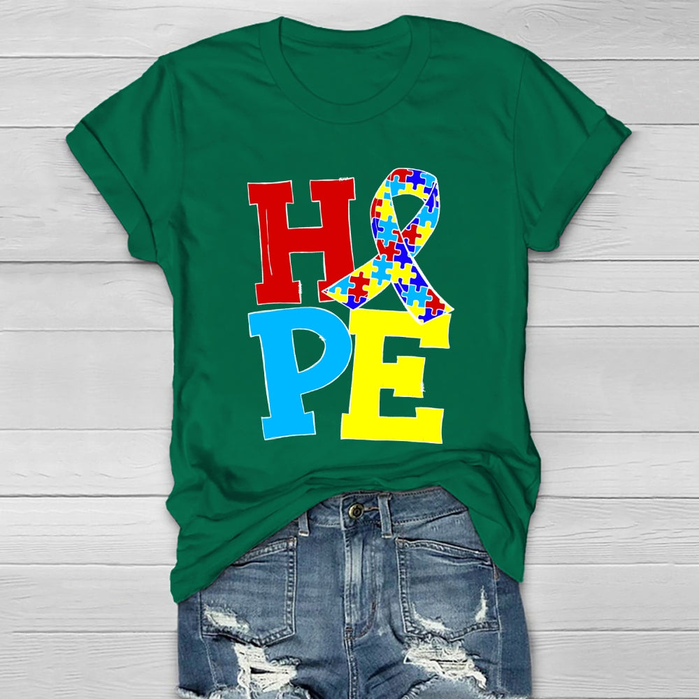 Hope Puzzle Ribbon Healthwear T-shirt