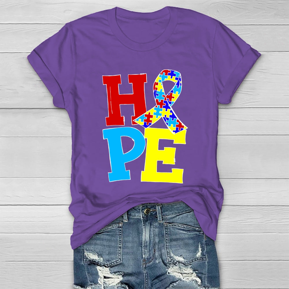 Hope Puzzle Ribbon Healthwear T-shirt