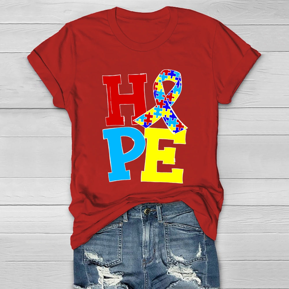 Hope Puzzle Ribbon Healthwear T-shirt