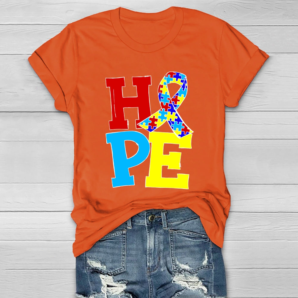Hope Puzzle Ribbon Healthwear T-shirt