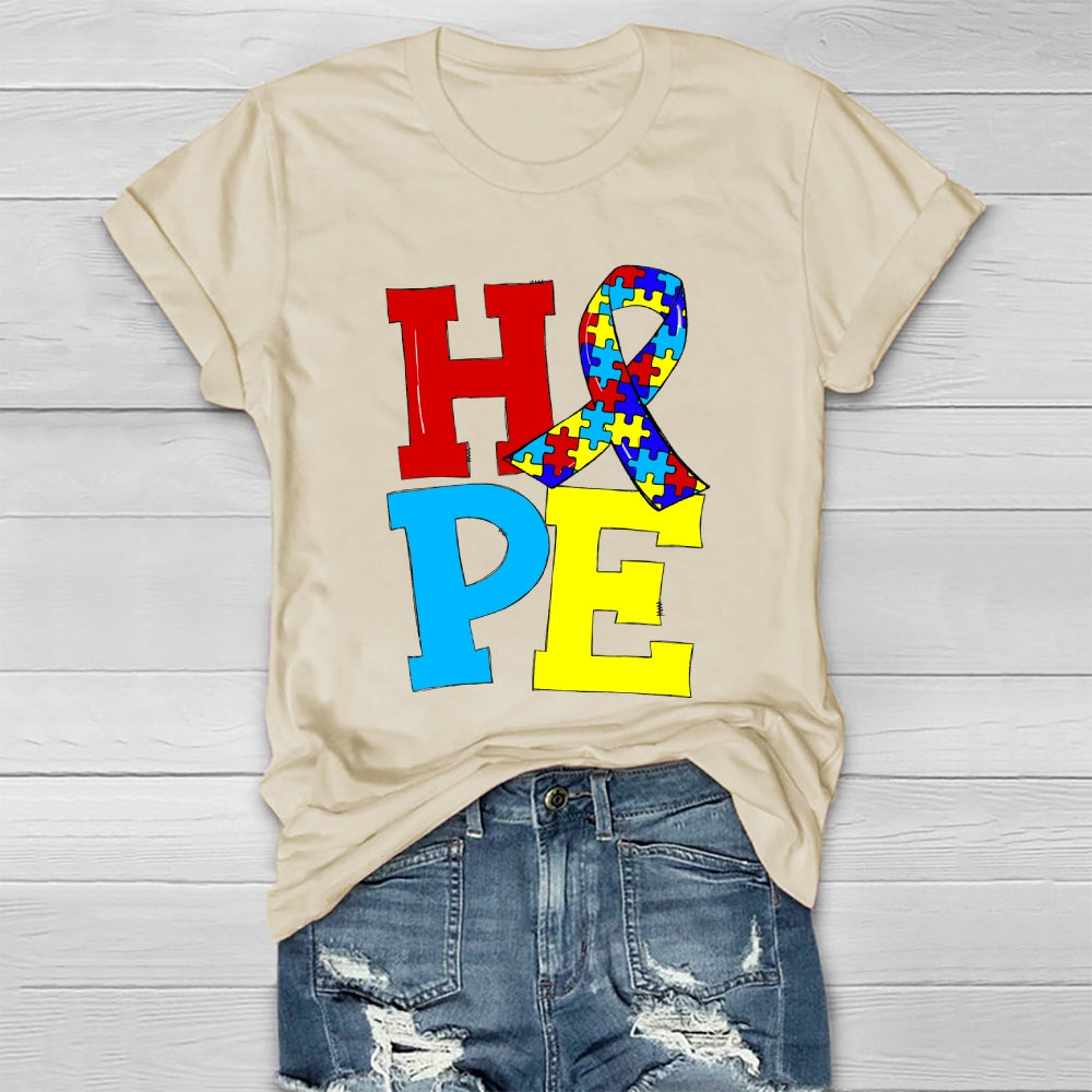Hope Puzzle Ribbon Healthwear T-shirt
