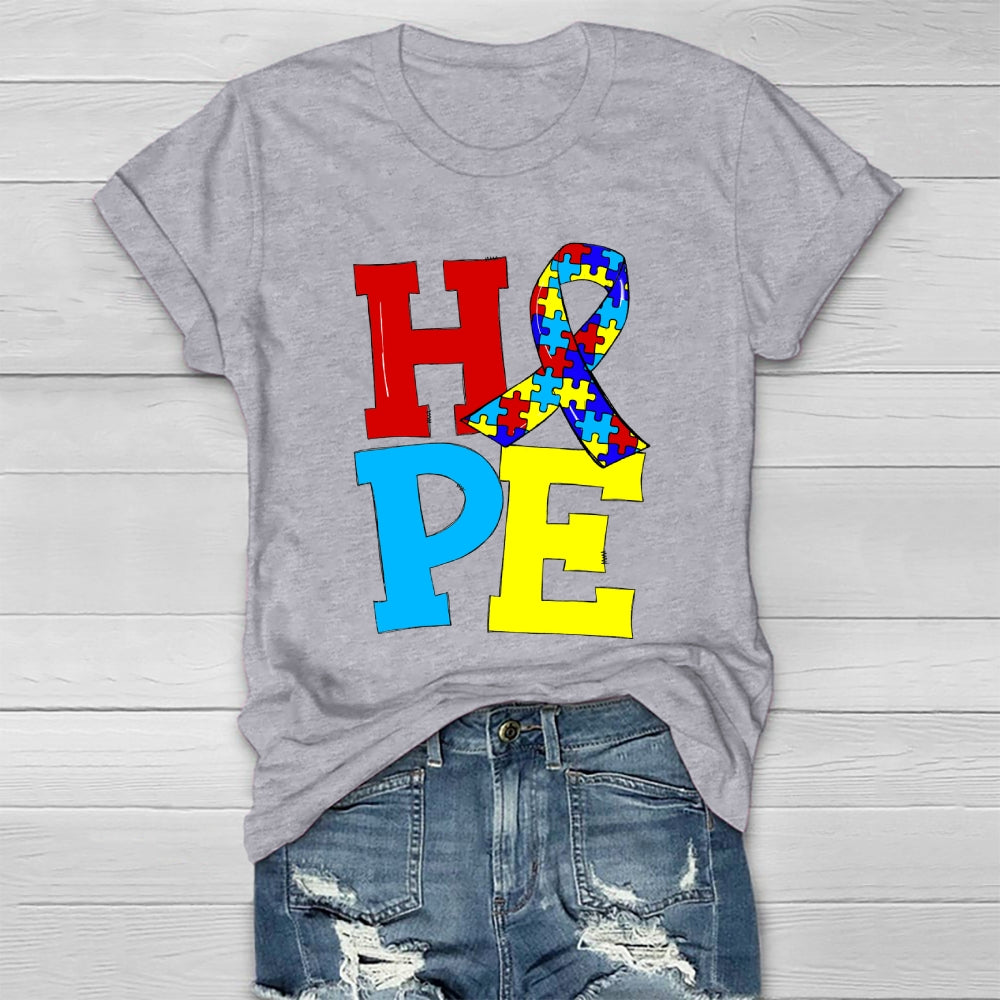 Hope Puzzle Ribbon Healthwear T-shirt