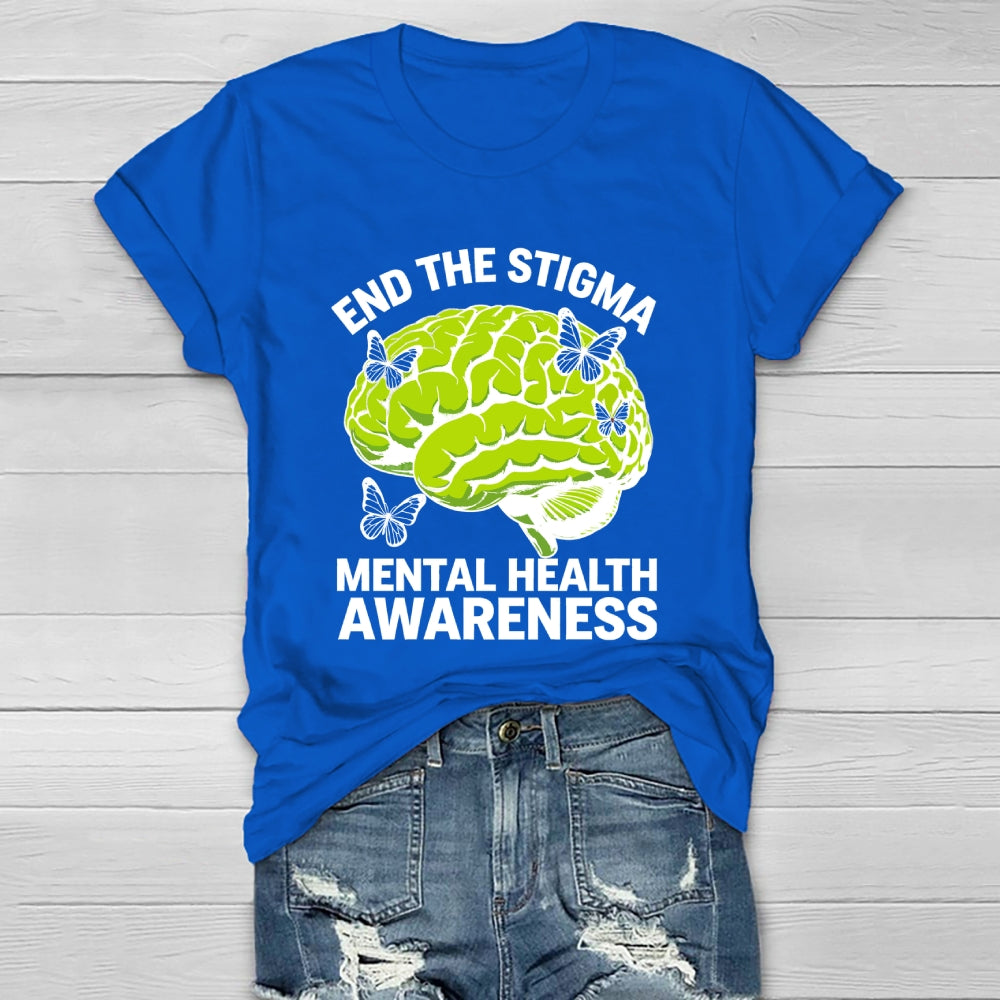 End The Stigma Mental Health Matters Mental Awareness Healthwear T-shirt