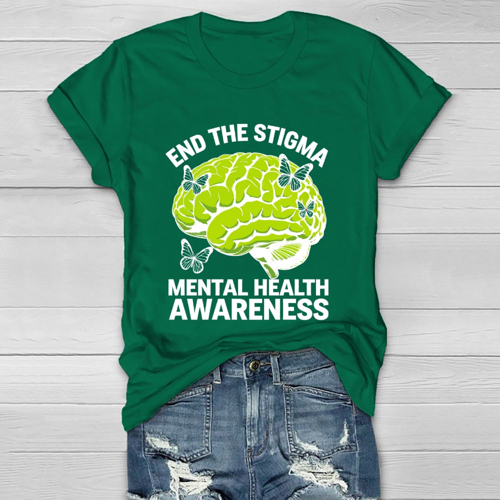 End The Stigma Mental Health Matters Mental Awareness Healthwear T-shirt