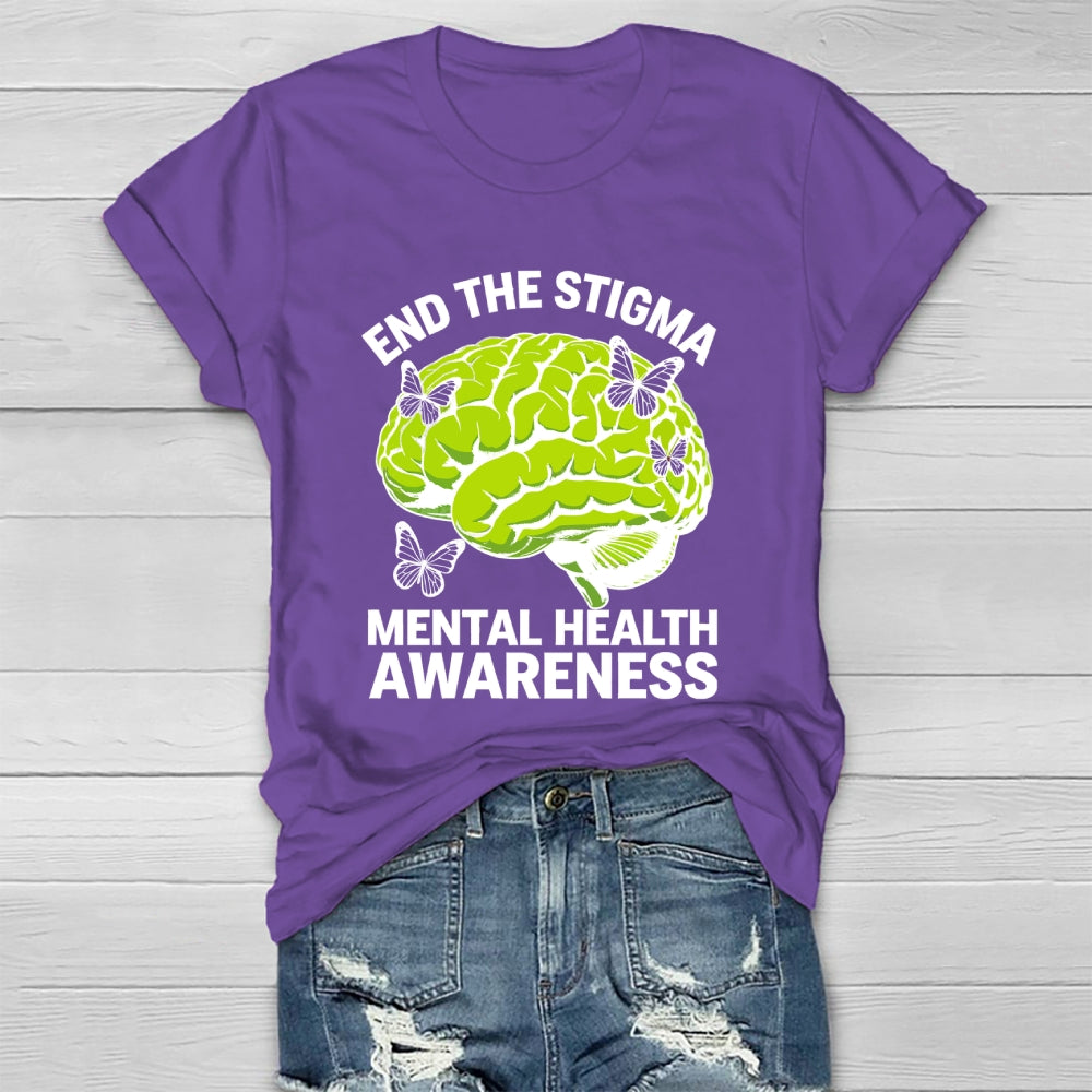 End The Stigma Mental Health Matters Mental Awareness Healthwear T-shirt