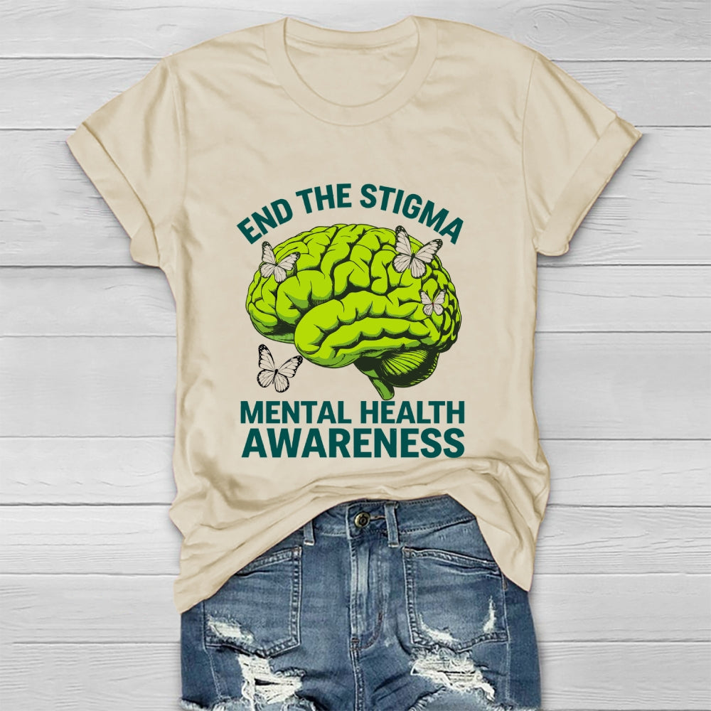 End The Stigma Mental Health Matters Mental Awareness Healthwear T-shirt