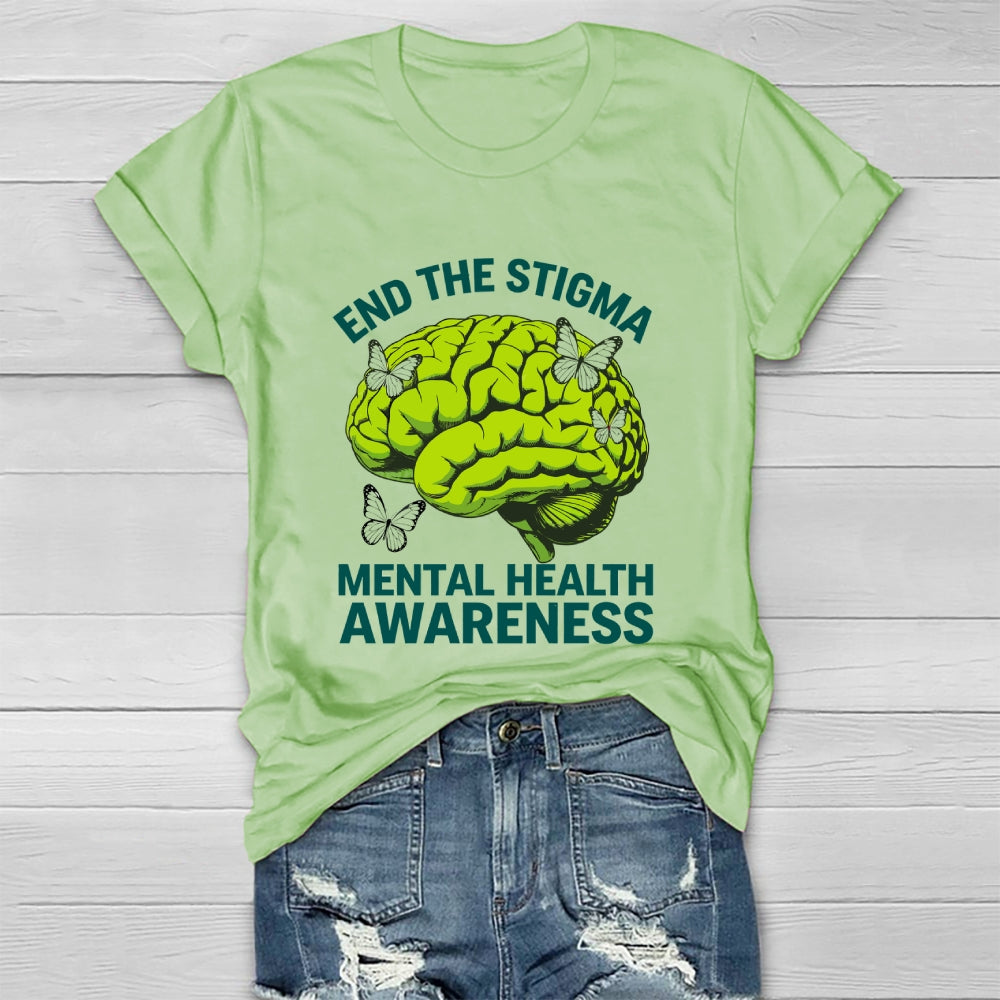 End The Stigma Mental Health Matters Mental Awareness Healthwear T-shirt