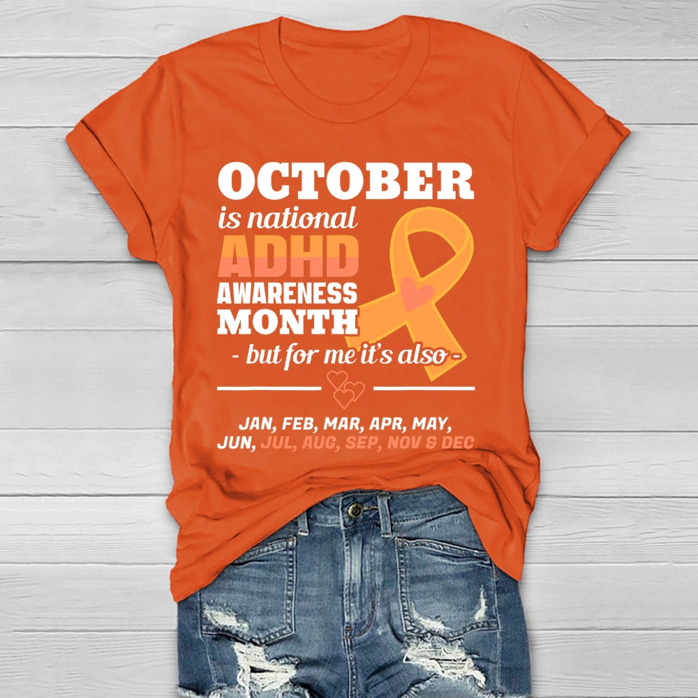 October Is National ADHD Awareness Month Healthwear T-shirt