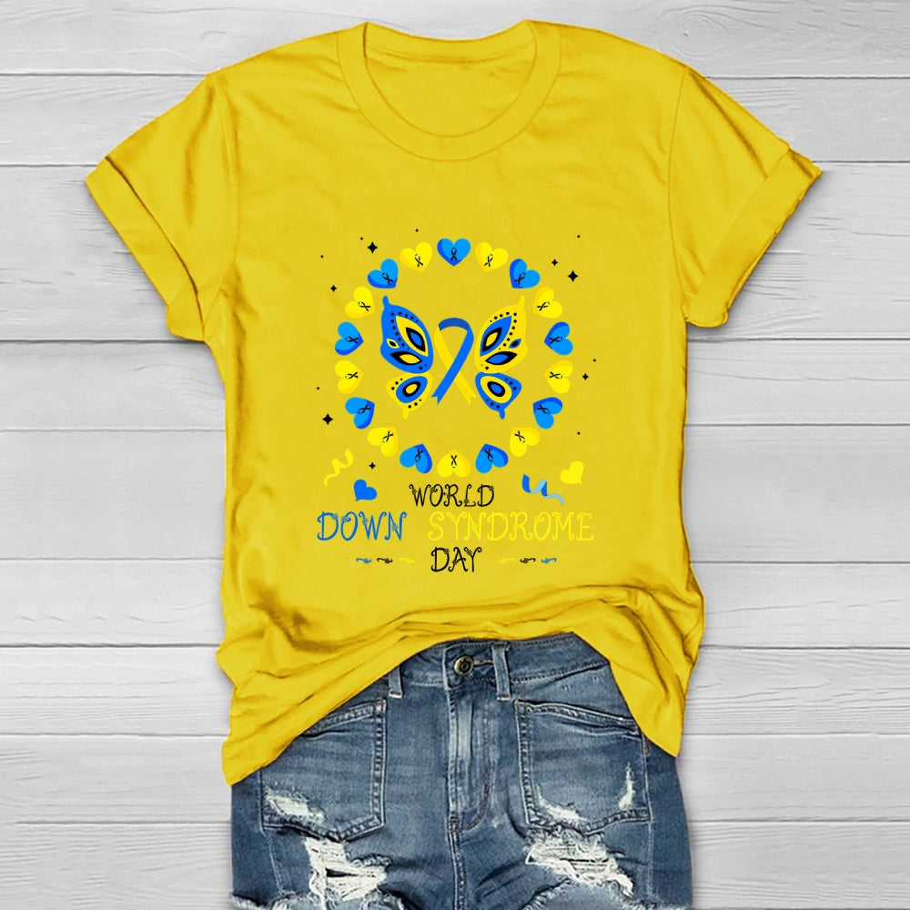 World Down Syndrome Awareness Day Butterfly Healthwear T-shirt