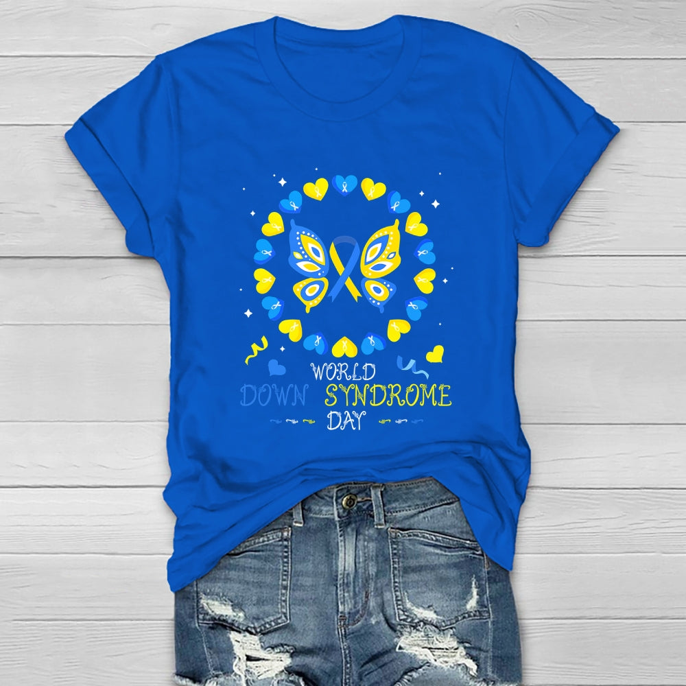 World Down Syndrome Awareness Day Butterfly Healthwear T-shirt