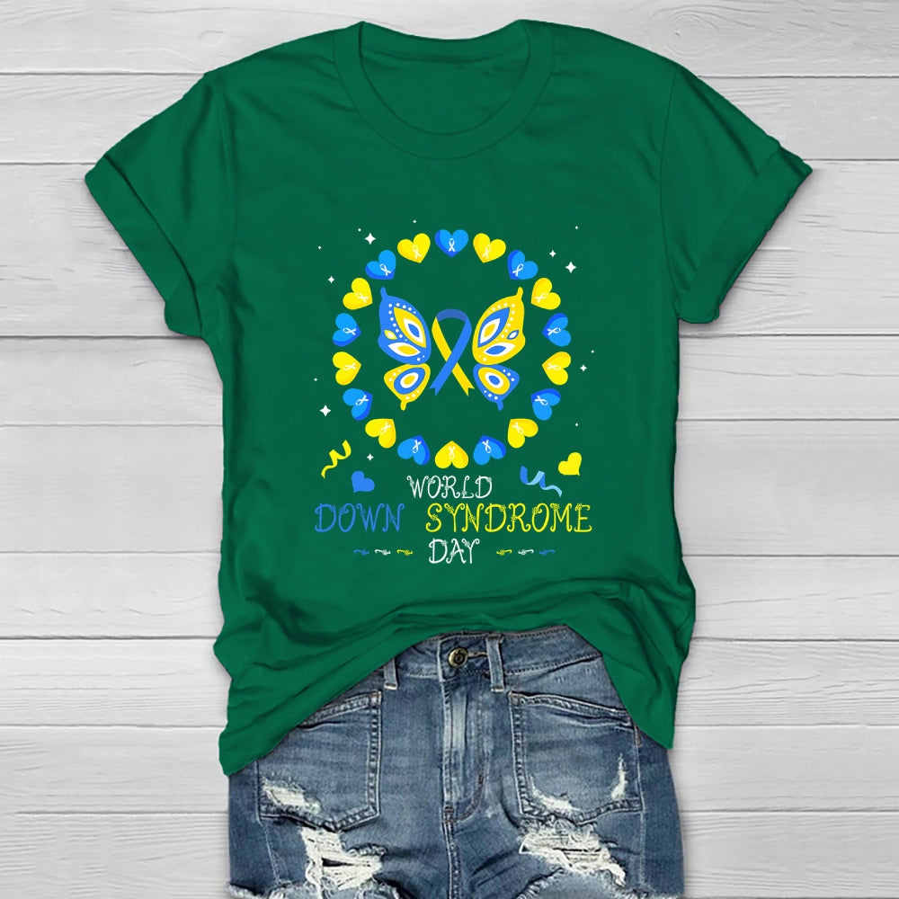 World Down Syndrome Awareness Day Butterfly Healthwear T-shirt