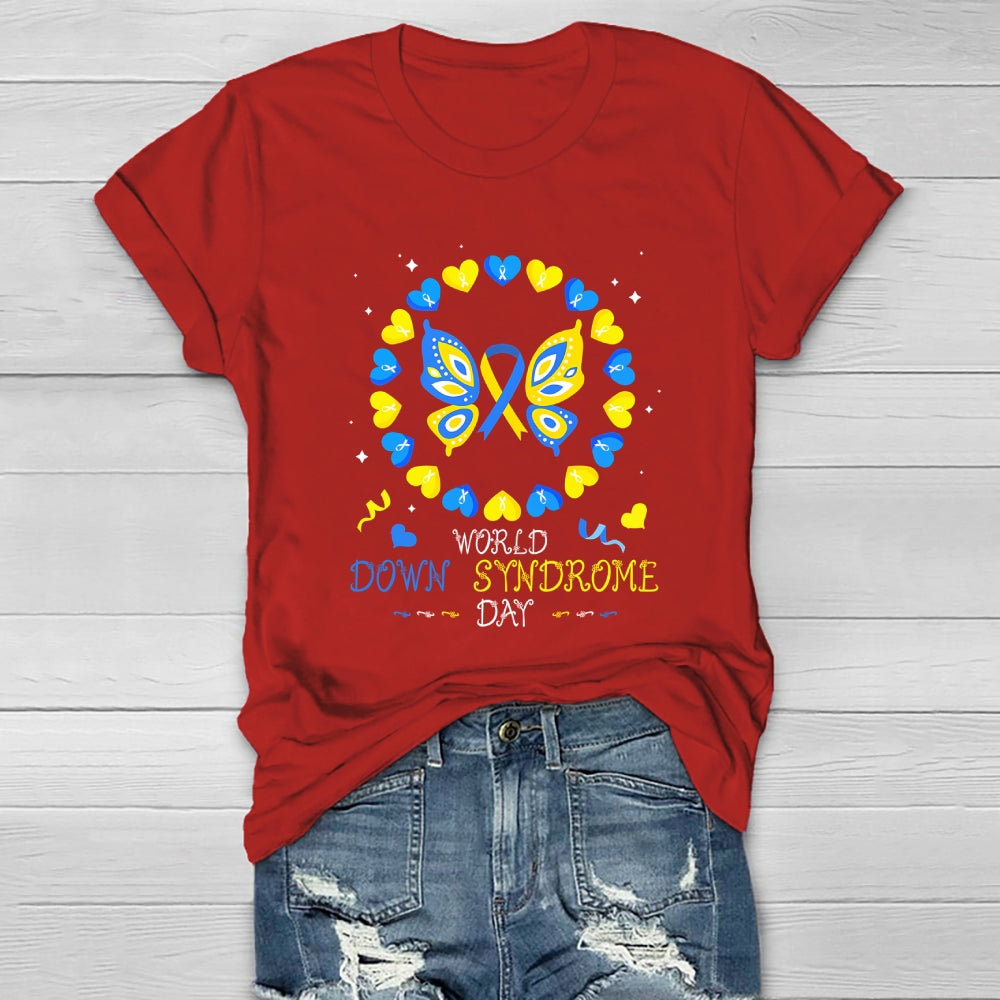 World Down Syndrome Awareness Day Butterfly Healthwear T-shirt