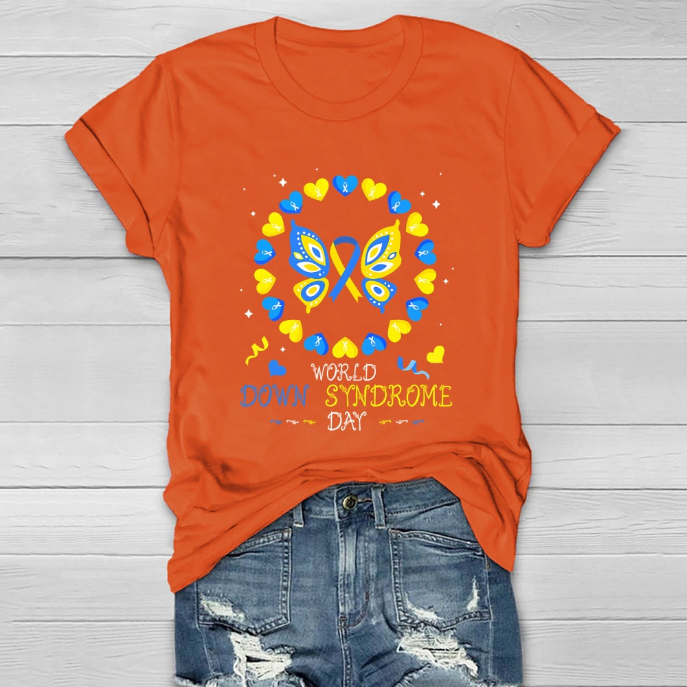 World Down Syndrome Awareness Day Butterfly Healthwear T-shirt