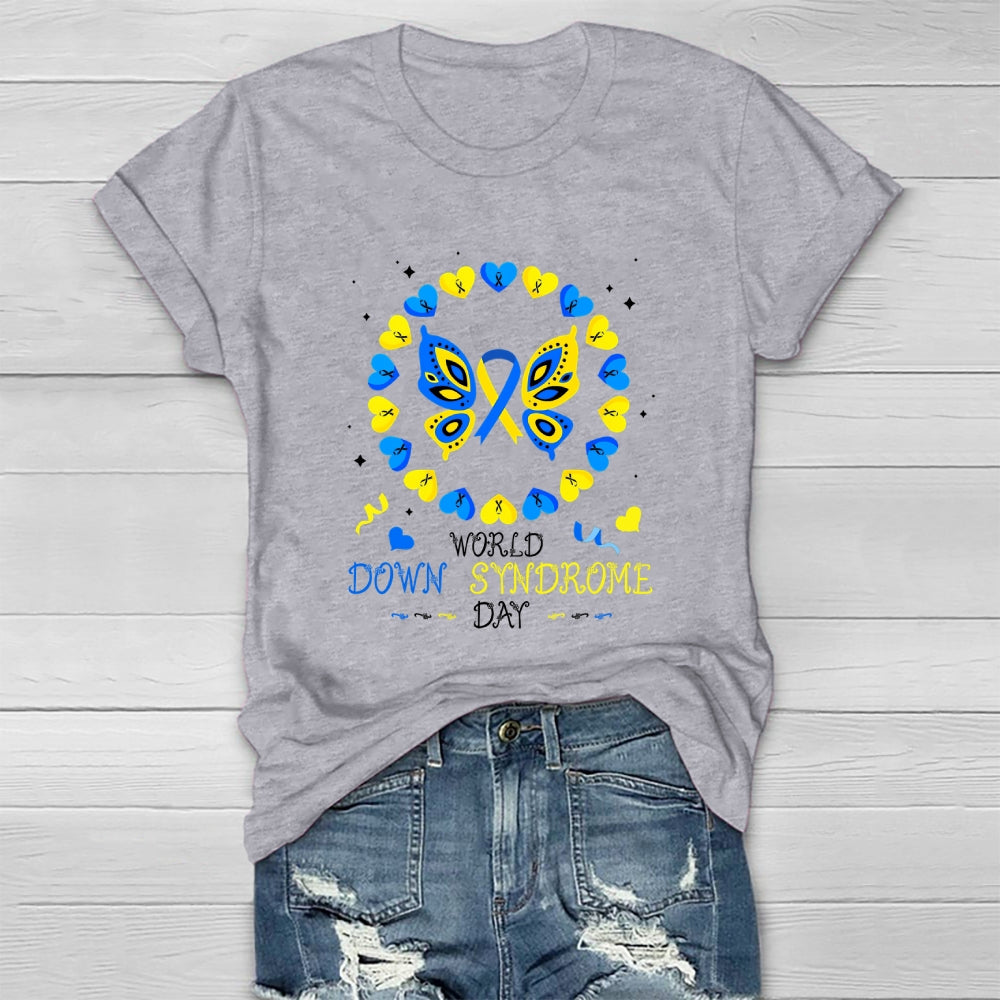 World Down Syndrome Awareness Day Butterfly Healthwear T-shirt