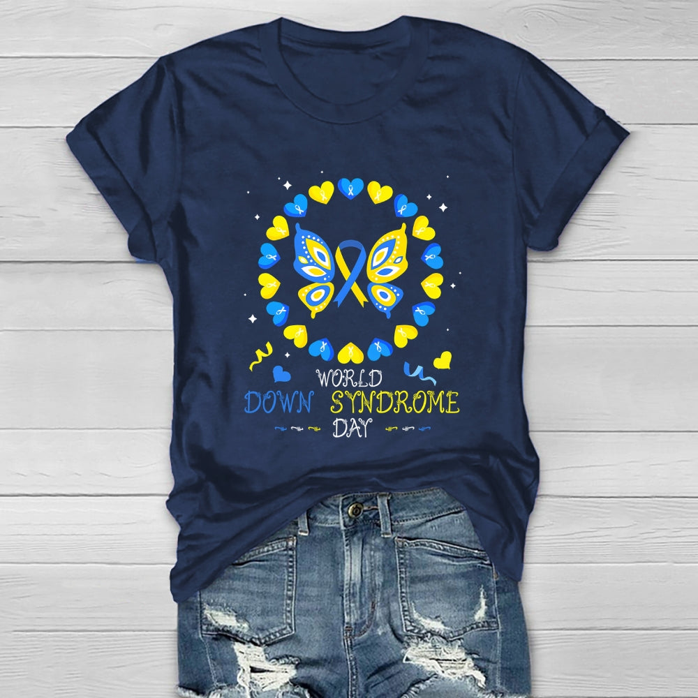 World Down Syndrome Awareness Day Butterfly Healthwear T-shirt