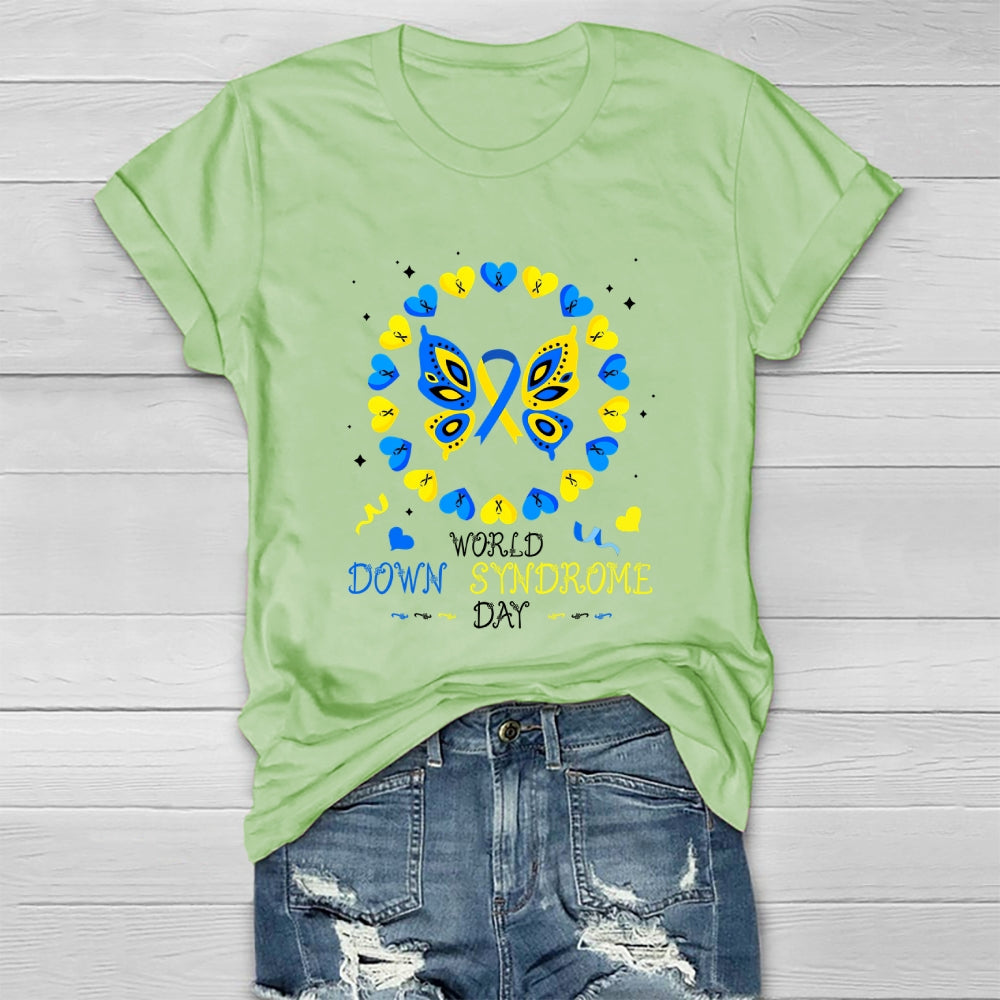 World Down Syndrome Awareness Day Butterfly Healthwear T-shirt