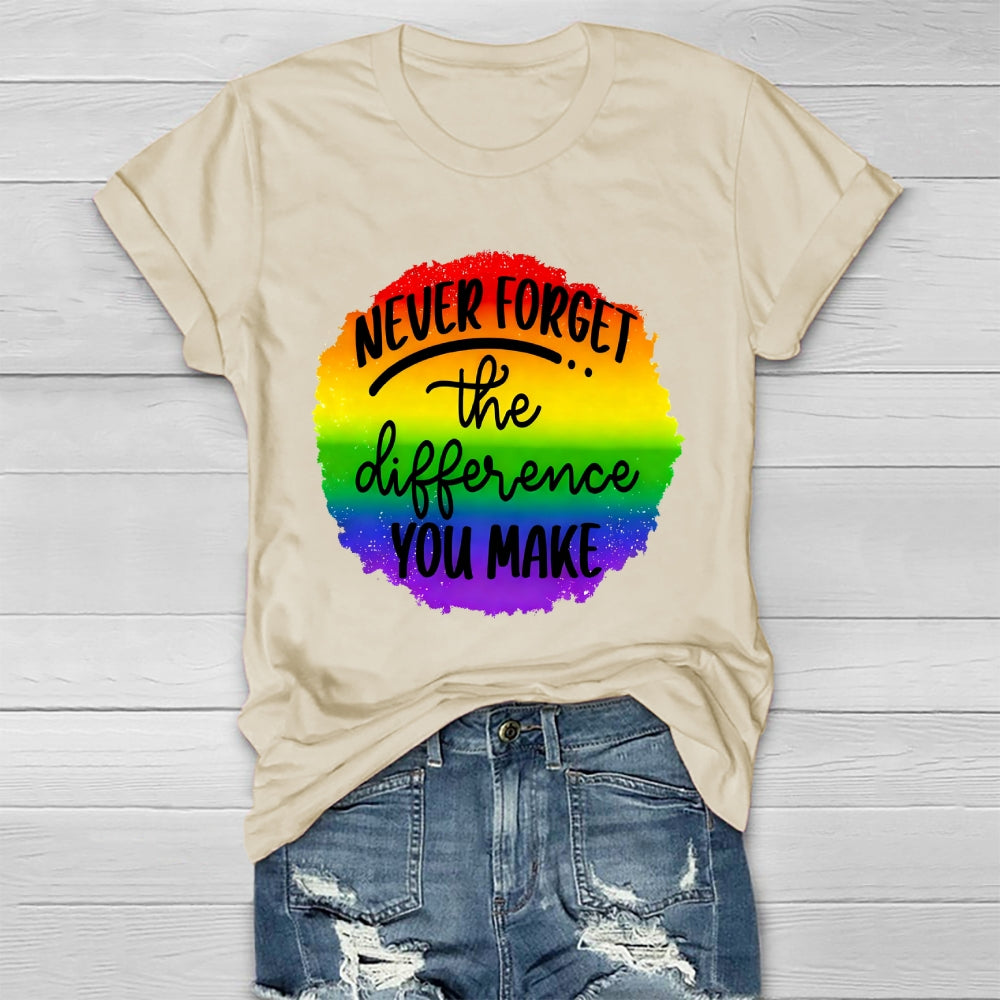 Never Forget The Difference You Make Healthwear T-shirt