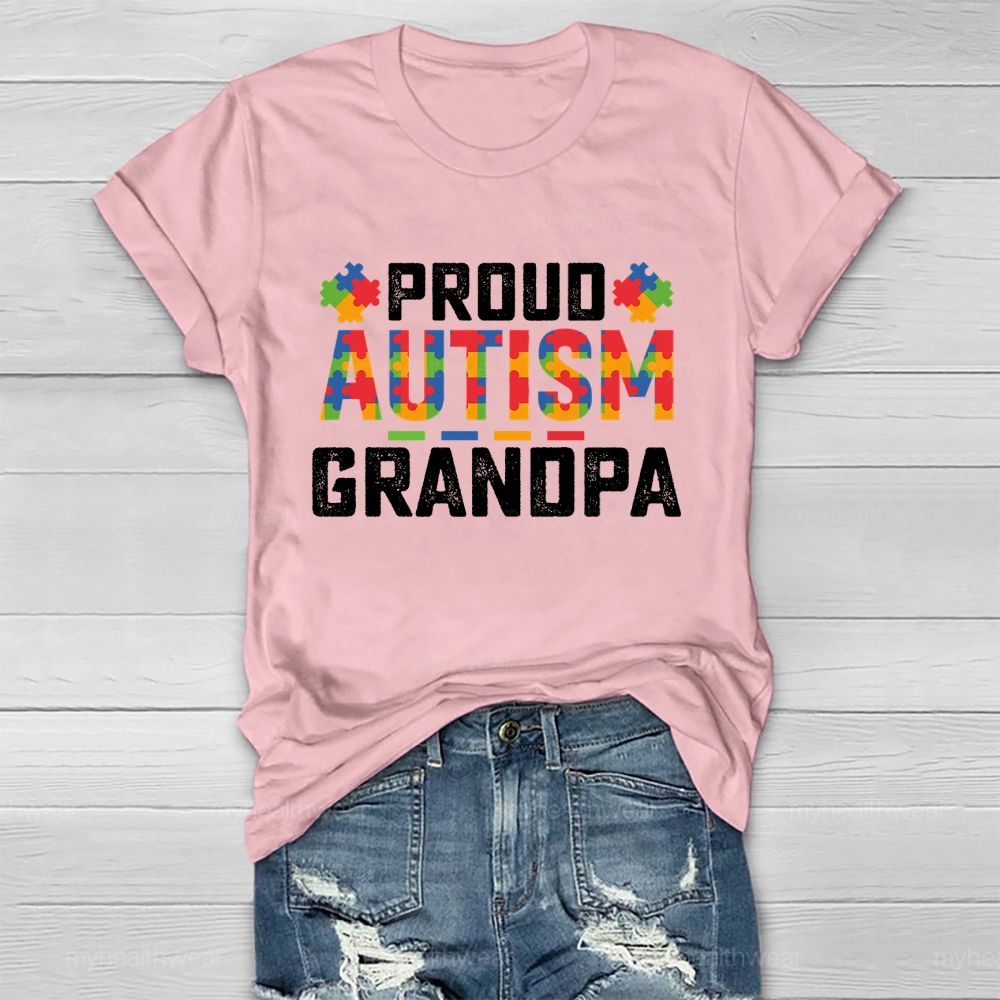 Proud Autism Grandpa Healthwear T-shirt