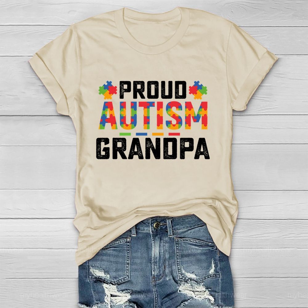 Proud Autism Grandpa Healthwear T-shirt
