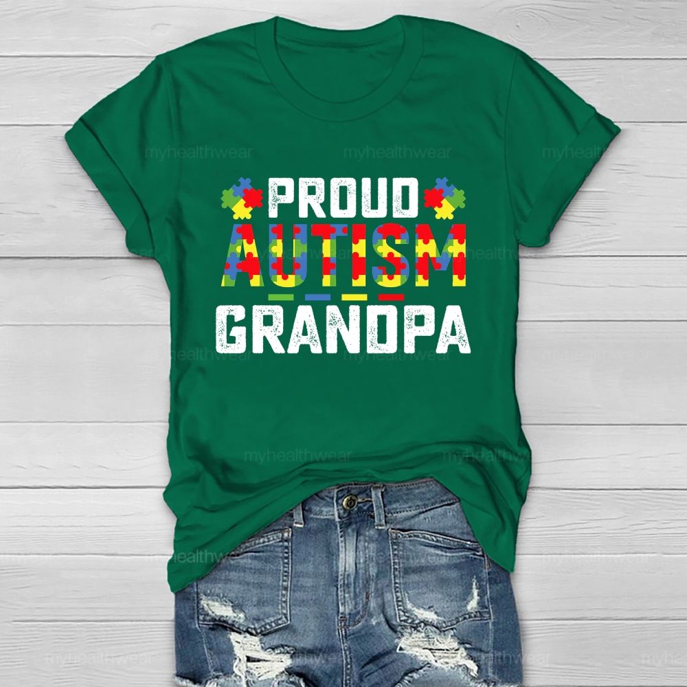 Proud Autism Grandpa Healthwear T-shirt