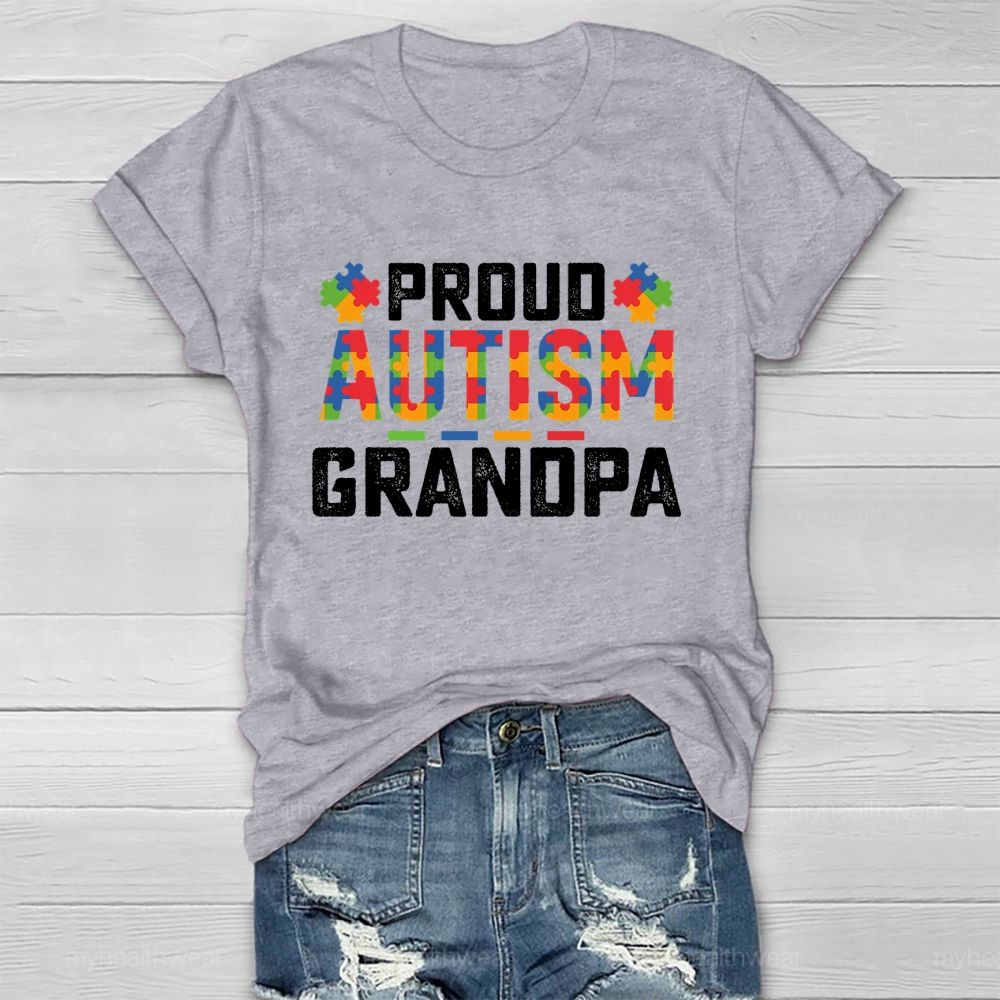 Proud Autism Grandpa Healthwear T-shirt
