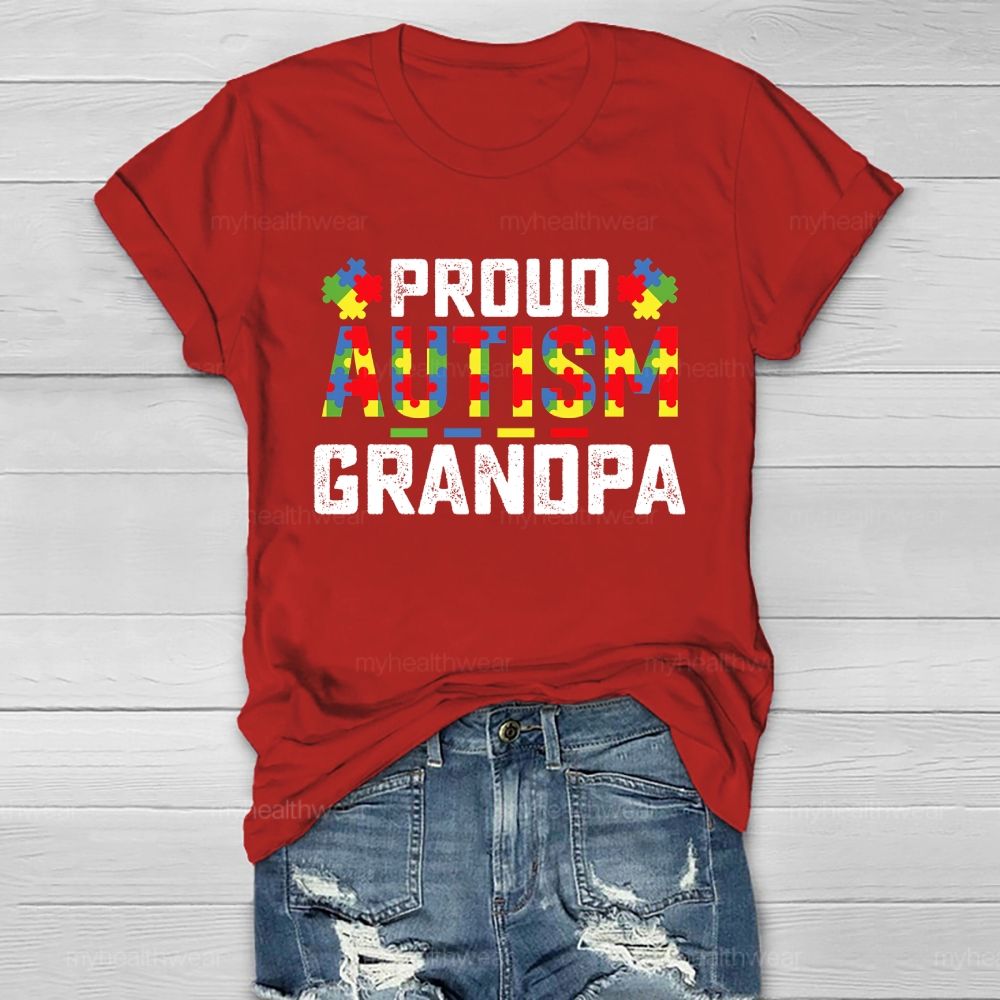 Proud Autism Grandpa Healthwear T-shirt