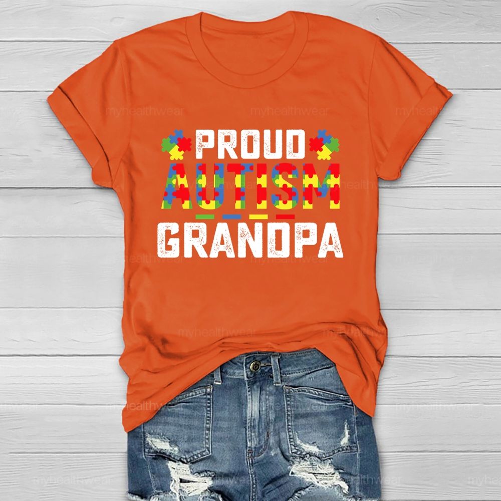 Proud Autism Grandpa Healthwear T-shirt