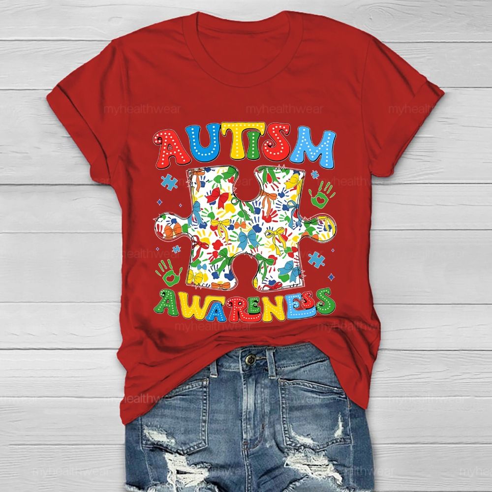 Autism Awareness Puzzle Ribbon Healthwear T-shirt