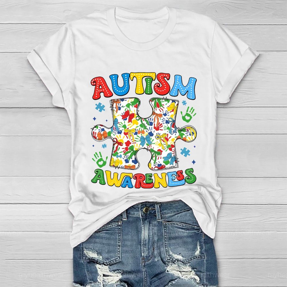Autism Awareness Puzzle Ribbon Healthwear T-shirt