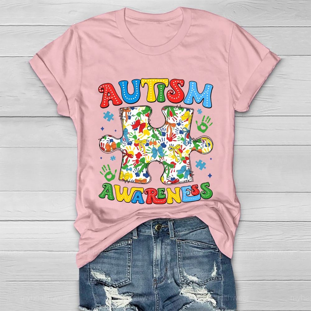 Autism Awareness Puzzle Ribbon Healthwear T-shirt