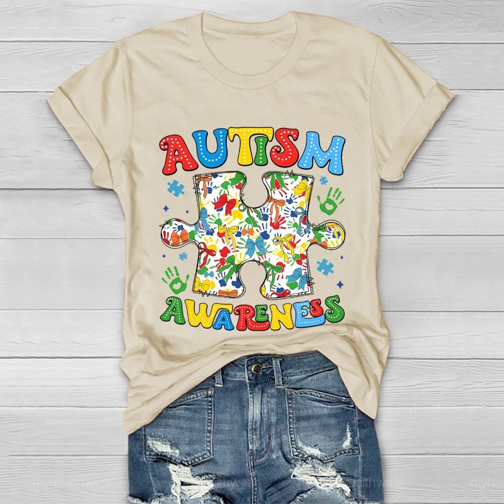 Autism Awareness Puzzle Ribbon Healthwear T-shirt