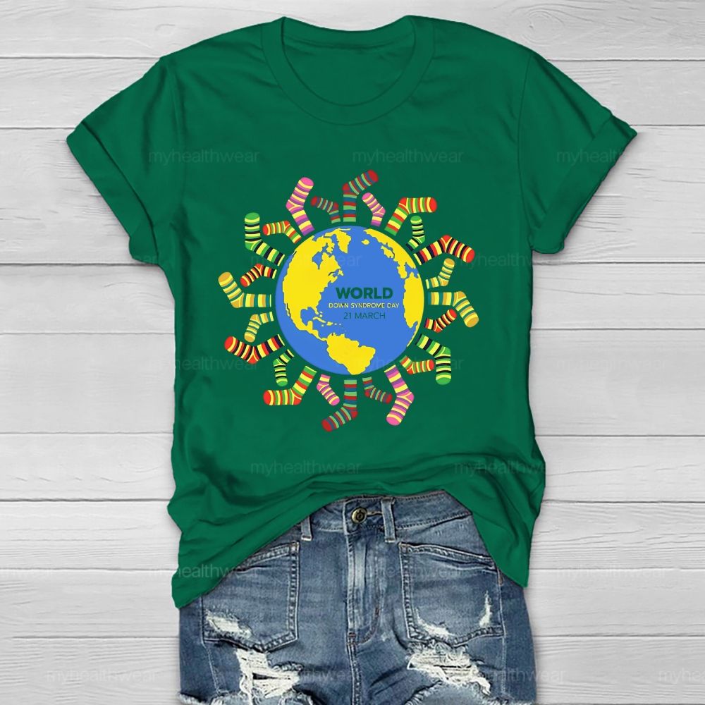 World Down Syndrome Day March 21 Healthwear T-shirt